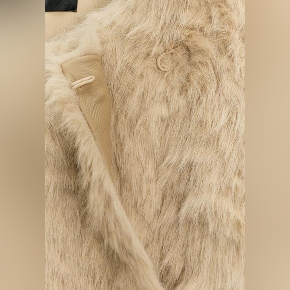 Zara Cream Faux Fur Jacket - Picture 6 of 7